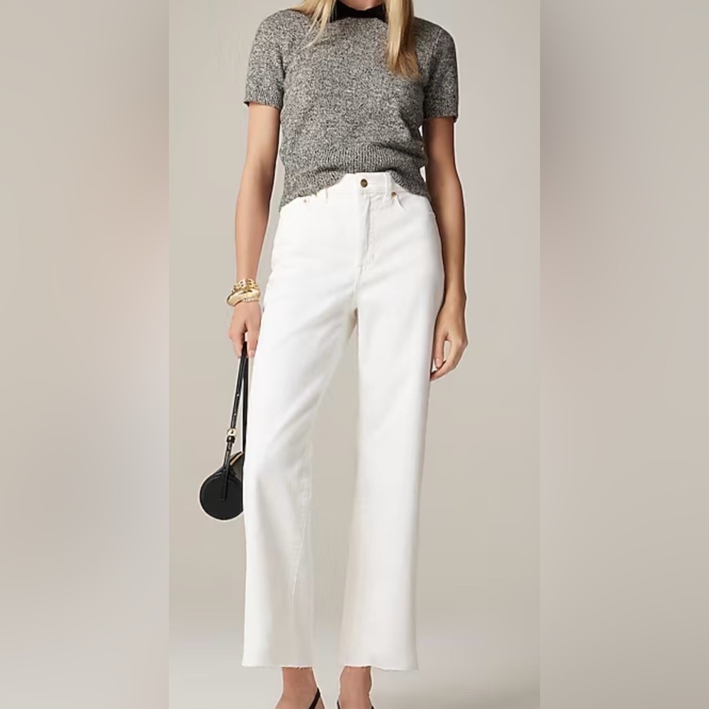 J. Crew Women's Cream Straight Leg Jeans
